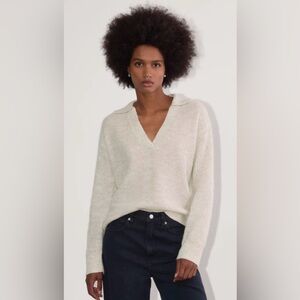 Everlane Oversized Alpaca Polo Sweater Almond | Size S